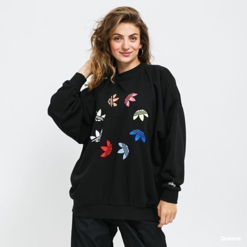 NWOT ADIDAS ADICOLOR SHATTERED TREFOIL WHEEL BLACK SWEATSHIRT SIZE S